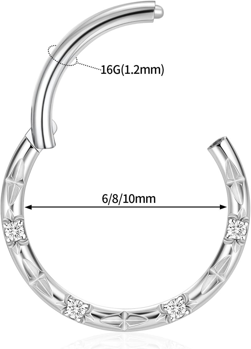 FUNLMO Store 316L Surgical Steel Septum Ring Nose Ring Hoop Hypoallergenic Daith Cartilage Conch Tragus Rook Earlobe Piercing Jewerly for Women Men - Image 2